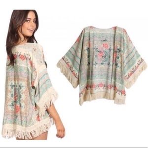 👘 floral cardigan kimono pink blue white yellow